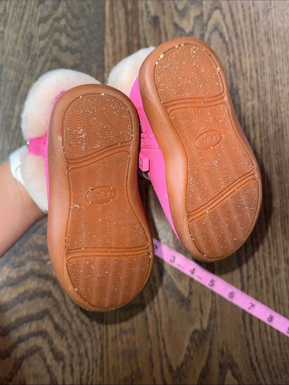 UGG Pink Shearling-Trim Kids Boots size 6 baby walker euc
